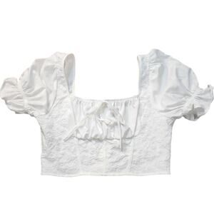 SHEIN Mod Peasant Crop Top Size Large